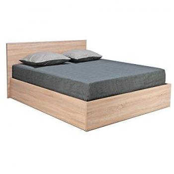Cama con canapé abatible 140x190 cm - Color Roble Blanqueado - Incluye Sommier - Diseño Contemporáneo