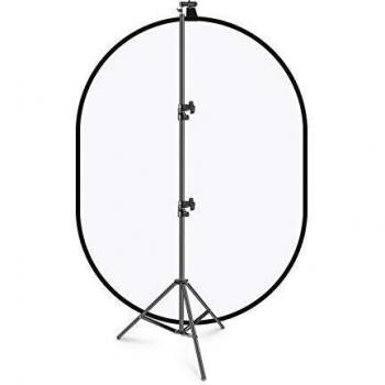 Neewer 150x200cm Chromakey Telón de Fondo Blanco Suave con Soporte Kit: 2-en-1 Fondo Reversible Pop-Up Panel Difusor Suave para Estudio Fotográfico
