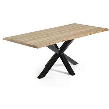 Kave home mesa new argo 220x100 epoxy negro roble natural