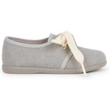 Zapato inglés de bebé niño de lino con lazo