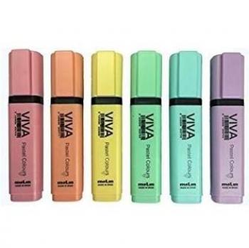 Molin Marcador tinta pastel VIVA, bolsa de 6, RTF240-06P-W