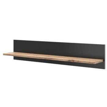 Estantería de Pared Amber, Roble Wotan, 100 x 20 cm con Soporte de Pared Vicco