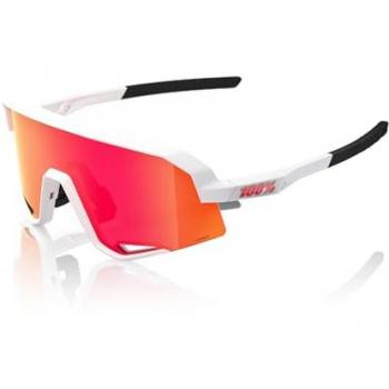 100% Slendale Sunglasses - Soft Tact White/HiPER Red Mirror Lens