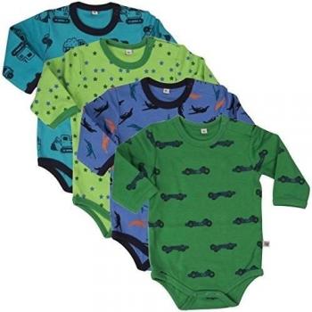 Body de manga larga para niño, juego de 4 unidades Pippi 381972592, con estampado, edad 18-24 meses, talla: 92, azul
