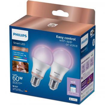 Bombilla LED Philips Smart Color Goccia E27 8.5W (Equiv. 60W) 2 Piezas RGB 2200-6500K