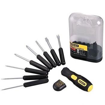 Juego de destornilladores Stanley Multilama 9 en 1 con puntas intercambiables y levachiodos