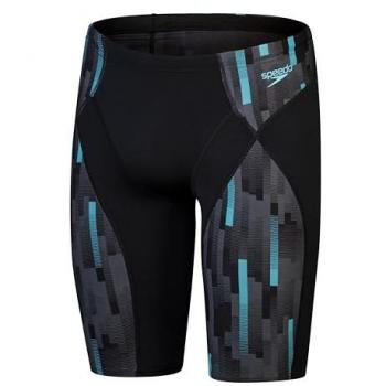 Bañador Speedo Jammer Eco End+ Max Compression para Hombre, Negro/Azul, Corte Deportivo, Tejido de Alto Rendimiento, Talla 34