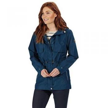 Regatta Bronya - Chaqueta impermeable y transpirable con capucha para mujer con forro de tafetán, Mujer, Chaquetas Impermeable Shell, RWW330 B5616L, Ópalo azul., 44