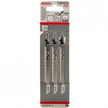 Bosch Professional 3 x Hojas de sierra de calar T 301 CD Clean for Wood