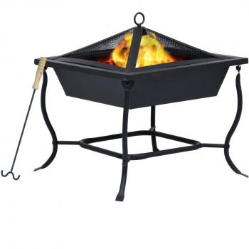 vidaXL Fire Pit Black 42x42x45 cm Steel