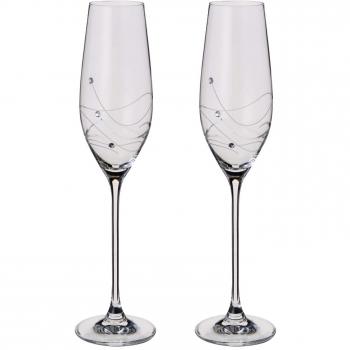 Dartington Crystal ST2557/5/P - Glitz Champagne Flutes, Set of 2 - Gift Boxed