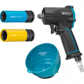 HAZET 9012M/4 Juego de llaves de impacto, Par de desbloqueo máximo 1100 Nm, Cuadrado macizo 1/2 pulgadas (12,5 mm), Tamaños: 17 y