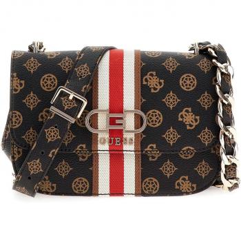 Guess Deesa Logo Flap Bag Convertible Mocha Logo PG930720, Brown Shoulder Bag with Flap, Female, Size: ONE SIZE