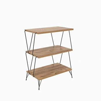 Mesa auxiliar de aglomerado rechapado en melamina, color pino 100% WELLHOME