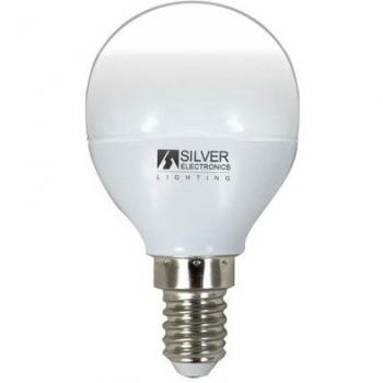 Bombilla LED Esférica Decorativa Silver Electronics 4.5W E14, Luz Blanca Fría 5000K, Eficiencia Energética A+