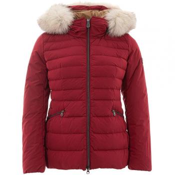 Peuterey Elegant Bordeaux Polyester Jacket with Fur Collar - IT42|M, Red Female, Winter Jacket, Size: S