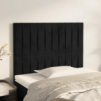 Cabecero 2 Piezas de Terciopelo Negro 90x5x78/88 cm