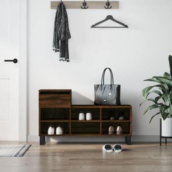 Zapatero marrón de madera multicapa 102x36x60 cm