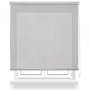 Estor Enrollable Translúcido de Poliéster 105x180cm - Opacidad 80%, Pasa la Luz 40%, Inhibe Rayos UV y Evita Reflejos (Gris Claro)