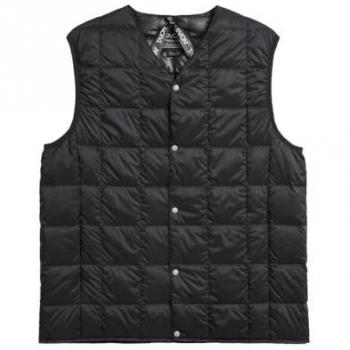 Taion Men's V-Neck Down Vest in Black, Size Small
