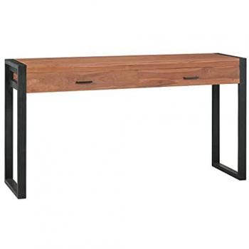 Escritorio con 2 cajones de madera de teca 140x40x75 cm