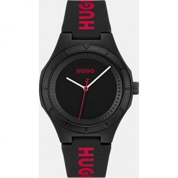 Reloj 3 Agujas Hugo Hombre Lit for Him 1530343 - TR 90 Negro Silicona 42mm