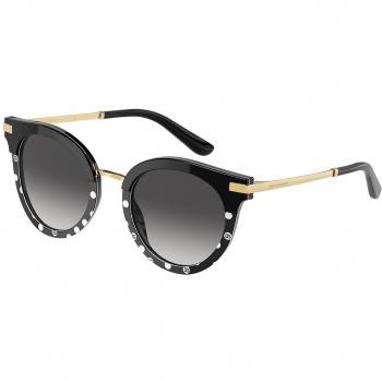 Dolce & Gabbana DG4394F Asian Fit 33168G Anteojos de Sol para Mujer Negros 50 Lentes