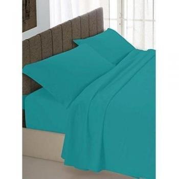 Max Color Conjunto de Cama, 100% algodón, Verde Botella, 2 Personas