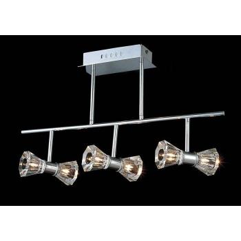 Lámpara de techo Elisa Bar, 6 luces, acabado semipulido cromo, no compatible con LED/CFL
