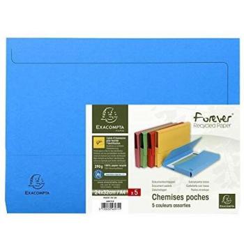 Exacompta 46971E - Lote de 5 Bolsas Forever® 290, Colores Surtidos
