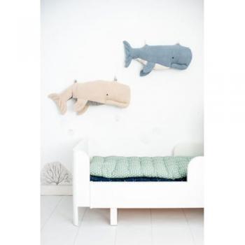 Crochetts Set 2 Peluches Infantiles de Pared Beluga Azul Claro y Beige, Dimensiones 29 x 84 x 14 cm