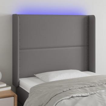 Cabecero Led Gris 93x16x128 cm en Cuero Sintético