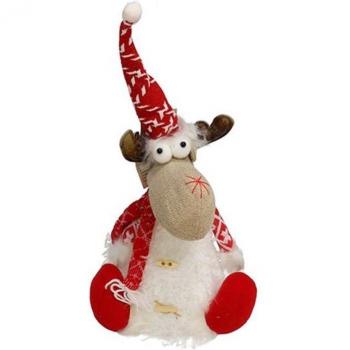 Figura de Navidad Reno Blanco/Rojo 30 cm