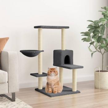 Rascador para Gatos con Postes de Sisal Árbol Torre de Escalada 95 cm Color Crema, Gris Claro y Gris Oscuro vidaXL
