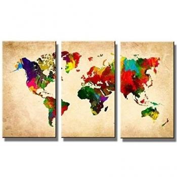 Cuadro en Lienzo 120 x 80 cm Nr. 4402 mapa del mundo
