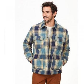 Marmot Ridgefield Men's Sherpa Flannel Long Sleeve Shirt - Moon River, Medium