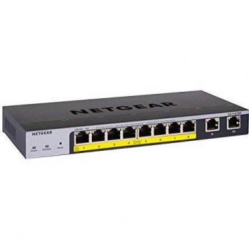 NETGEAR GS110TPP 10-Port Gigabit Ethernet Smart Managed Pro PoE Switch with 8 x PoE+ 120W, Desktop/Wall Mount