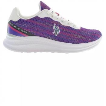 U.S. Polo Assn. Elegant Purple Lace-up Sneakers - EU35/US5, Female Sneakers, Size: 5 US, Polyester Sneaker with Contrasting Details and Logo