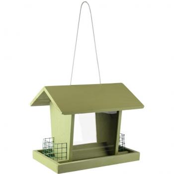 Comedero para pájaros colgante con silo Mado verde FLAMINGO