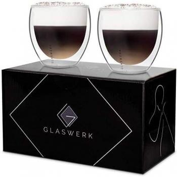 Vasos Térmicos de Doble Pared 250 ml Hechos a Mano en Vidrio de Borosilicato Klarstein Altino