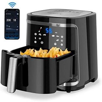 Aigostar Smart Cube - Freidora de aire inteligente sin aceite, 1900W, 7L. Modo manual, pantalla LED táctil, 7 funciones preestablecidas + mantener caliente y modo manual. Conexión Wifi. Libre de BPA
