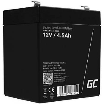 Green Cell AGM44 Batería de Repuesto 12V 4.5Ah para Sistemas de Alarma y Video Vigilancia