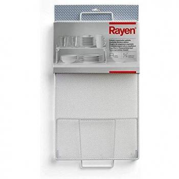 Estante Organizador Apilable Multifuncional Rayen, Metal Blanco, Dimensiones 41 x 25,5 x 15 cm