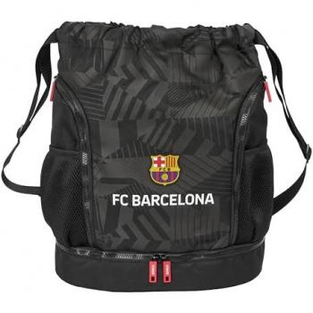 Mochila Saco F.C. Barcelona Negra, 35x40x1 cm, Ideal para Niños de Diferentes Edades, Cómoda y Versátil, Calidad y Resistencia