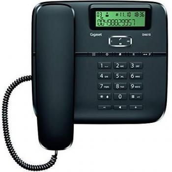 Teléfono Analógico de Sobremesa Gigaset DA610 con Pantalla y Función SOS, Color Negro