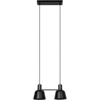 Lámpara colgante Lucande Servan, negro, 2 luces, diseño moderno, metal, E27, para salón y comedor