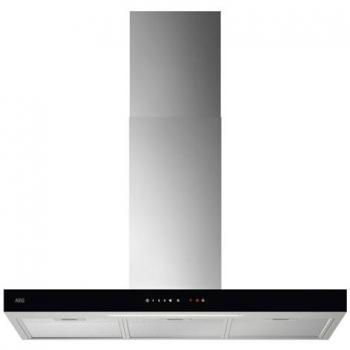 Campana Extractora Decorativa AEG GB67D91HL 90 cm con Hob2Hood, Eficiencia Energética A (A+++-D), Inox Negro, 760 m3/h