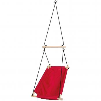 Asiento colgador en loneta rojo, columpio hamaca y asiento para bebes y niños, utilizable desde el nacimiento hasta los 6 años o 30kg