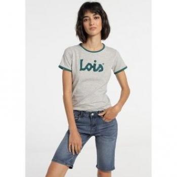 Bermudas Denim Tiro Medio Alto azul de Lois Jeans