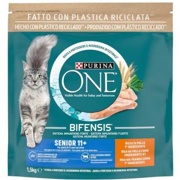 Purina One Bifensis Senior 11+ Pollo y Cereales Integrales Pienso para Gatos 1.5 kg